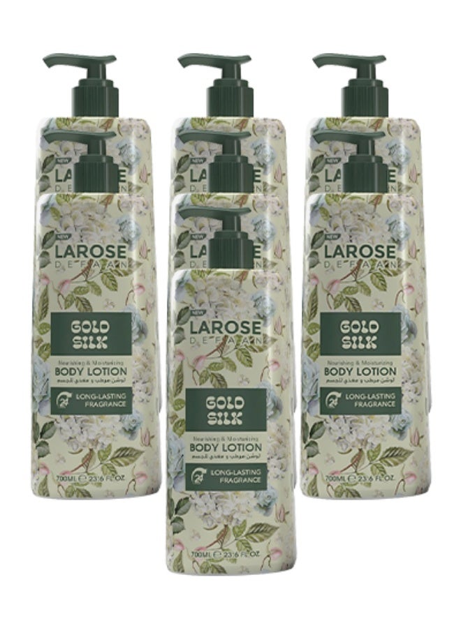لا روز 7 قطع لوشن للجسم المغذي والمرطب برائحة جولد سيلك  يدوم طويلاً 700 مل - Image 1