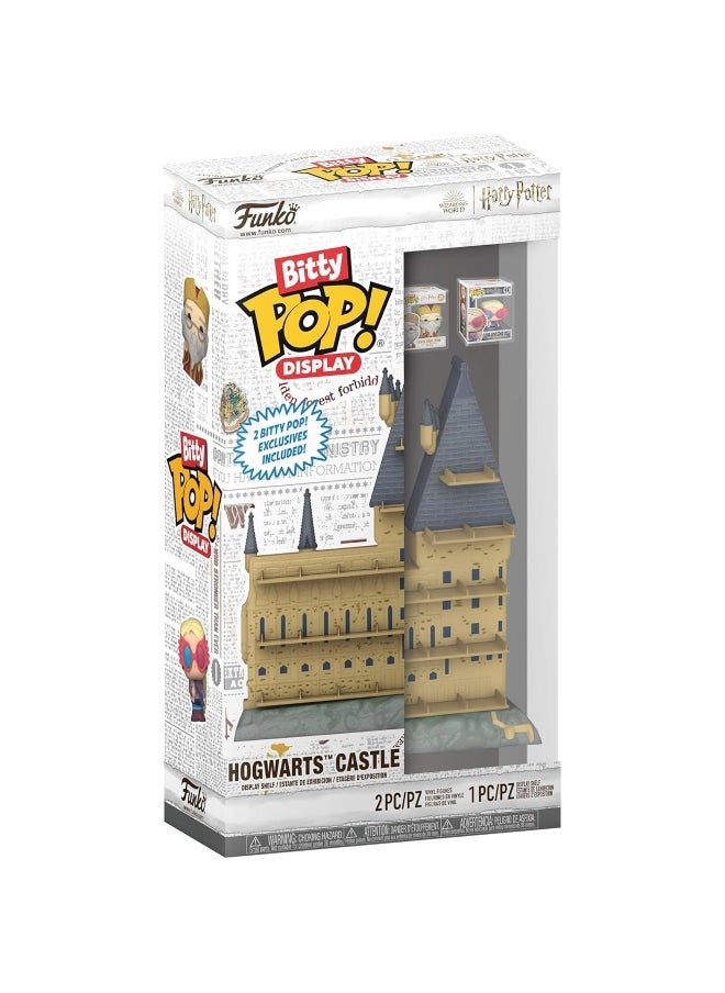 Funko - Funko Pop! Harry Potter Bitty Pop! Display Hogwarts Castle Display Shelf ( 10.0 cm )  with 2 Vinyl Figures (2.3 cm) Set - Image 1