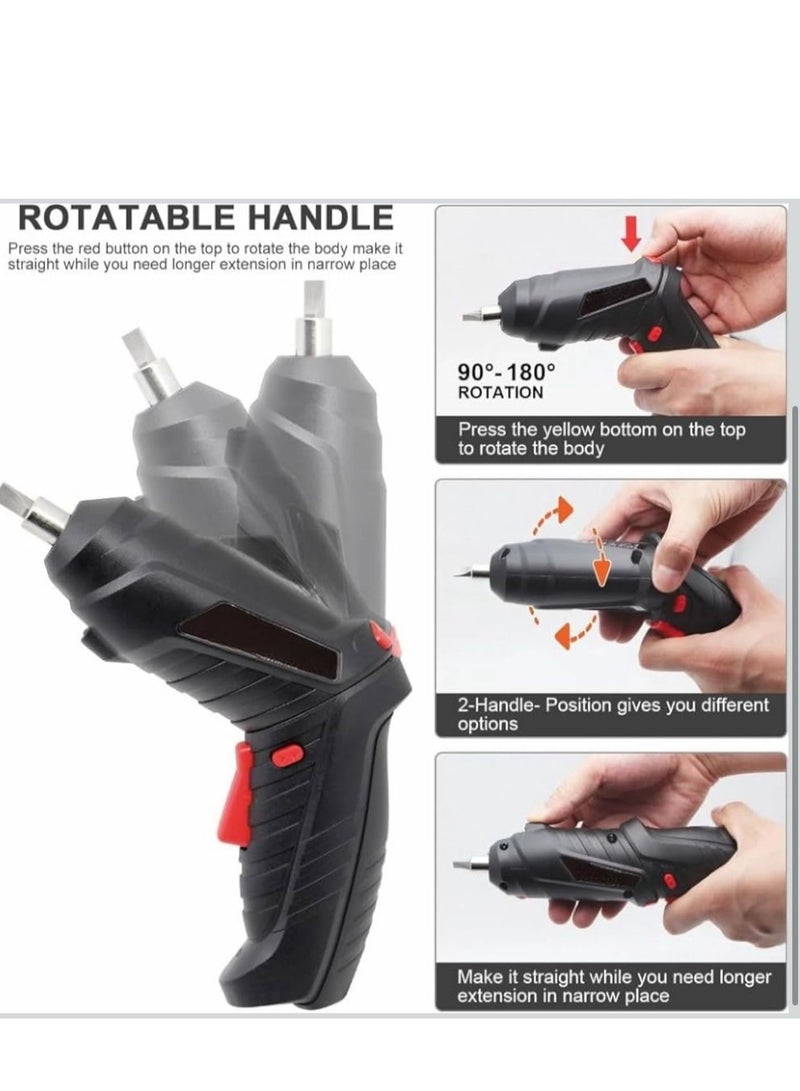 Cordless Screwdriver Rechargeable, Slectric Screwdriver Kit, Portable Home Use Power Screwdriver Set, All In One Tool (Complete Set) - Image 3