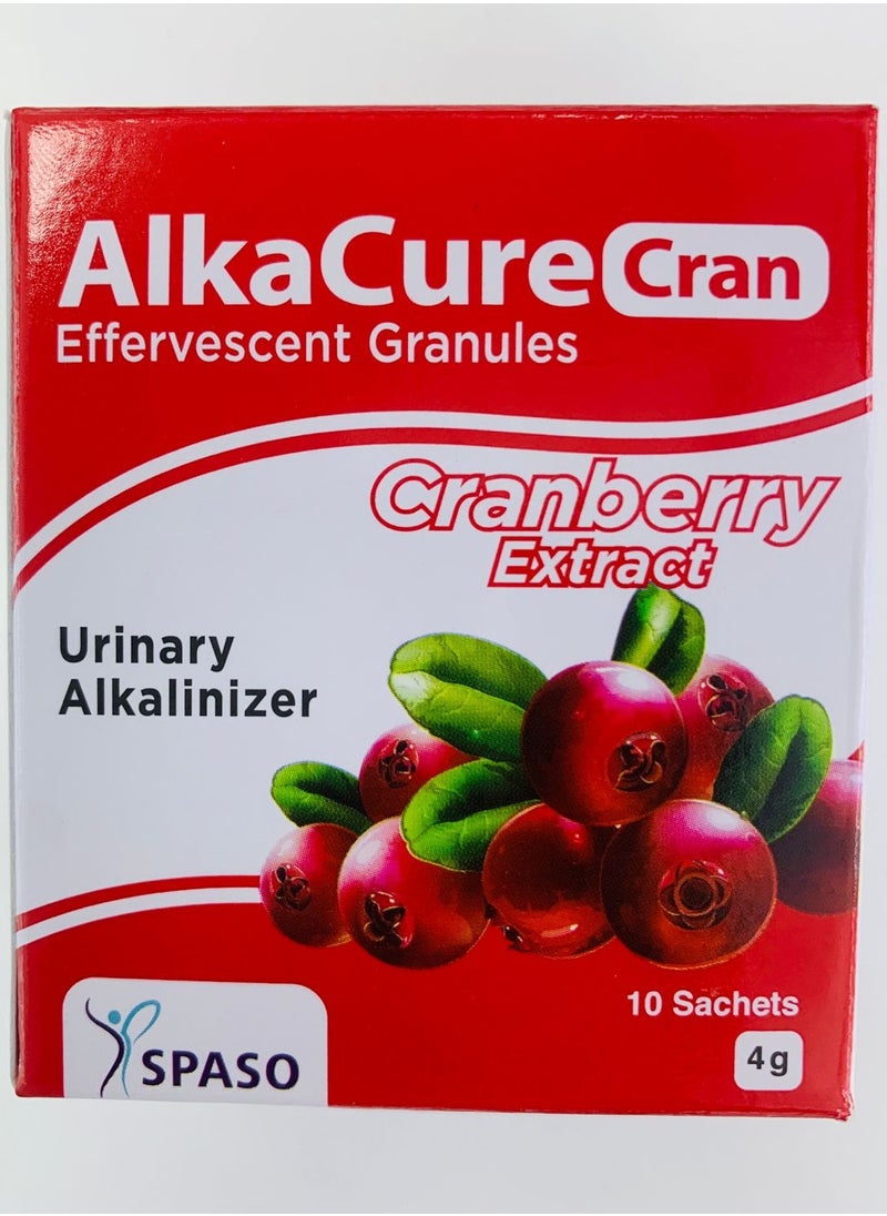 ALKA-UR - Alkacure Cran Effervescent Granules Urinary Alkalinizer 4g Sachets 10s - Image 1