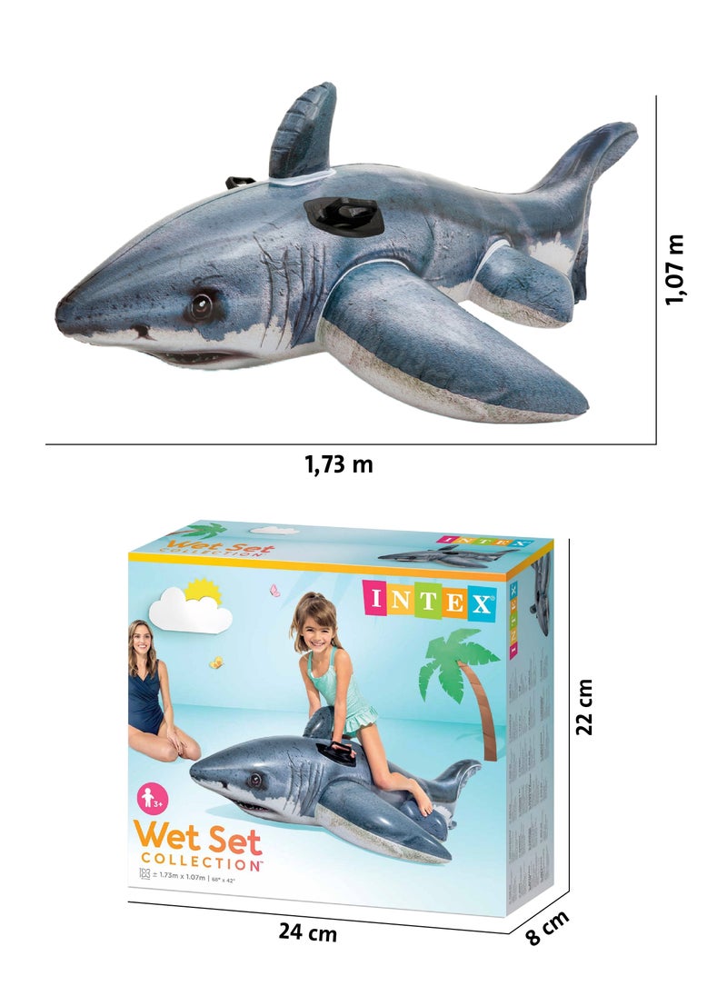 INTEX Intex Shark Swim Float: A fun water adventure with a realistic design. Dimensions: 107cm x 173cm. Suitable for ages 3 and up.  - Image 5
