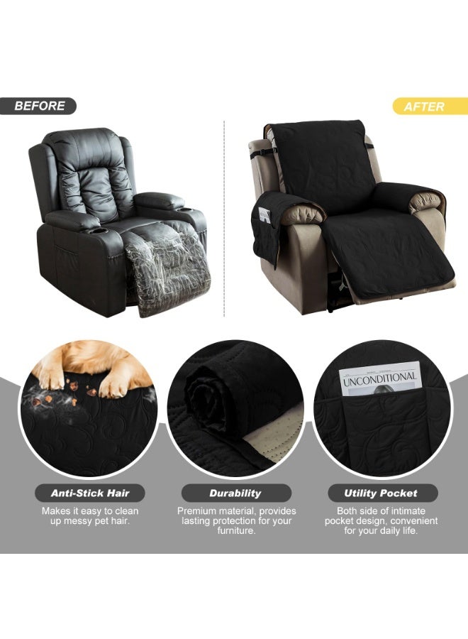 عربست غطاء كرسي استرخاء مقاوم للماء بنسبة 100%، أغطية كراسي استرخاء، غطاء أريكة استرخاء من القماش غير قابل للانزلاق لغرفة المعيشة، لحماية الحيوانات الأليفة والأطفال، قابل للغسل (لون قهوة، كرسي استرخاء 23.6 بوصة) - Image 5