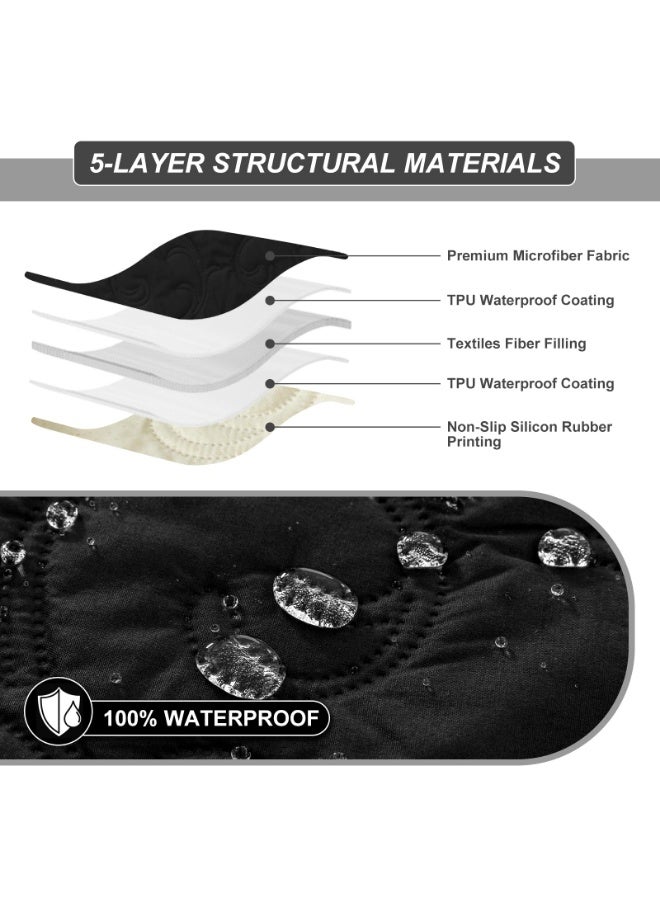 عربست غطاء كرسي استرخاء مقاوم للماء بنسبة 100%، أغطية كراسي استرخاء، غطاء أريكة استرخاء من القماش غير قابل للانزلاق لغرفة المعيشة، لحماية الحيوانات الأليفة والأطفال، قابل للغسل (لون قهوة، كرسي استرخاء 23.6 بوصة) - Image 4
