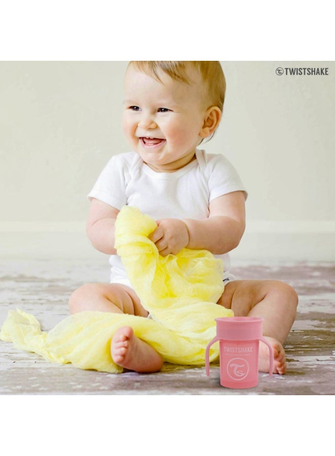 TWISTSHAKE TWISTSHAKE 360 Sippy Cups - Premium 230ml Baby Sippy Cups for Mess-Free Independent Drinking (Pastel Pink) - Image 4