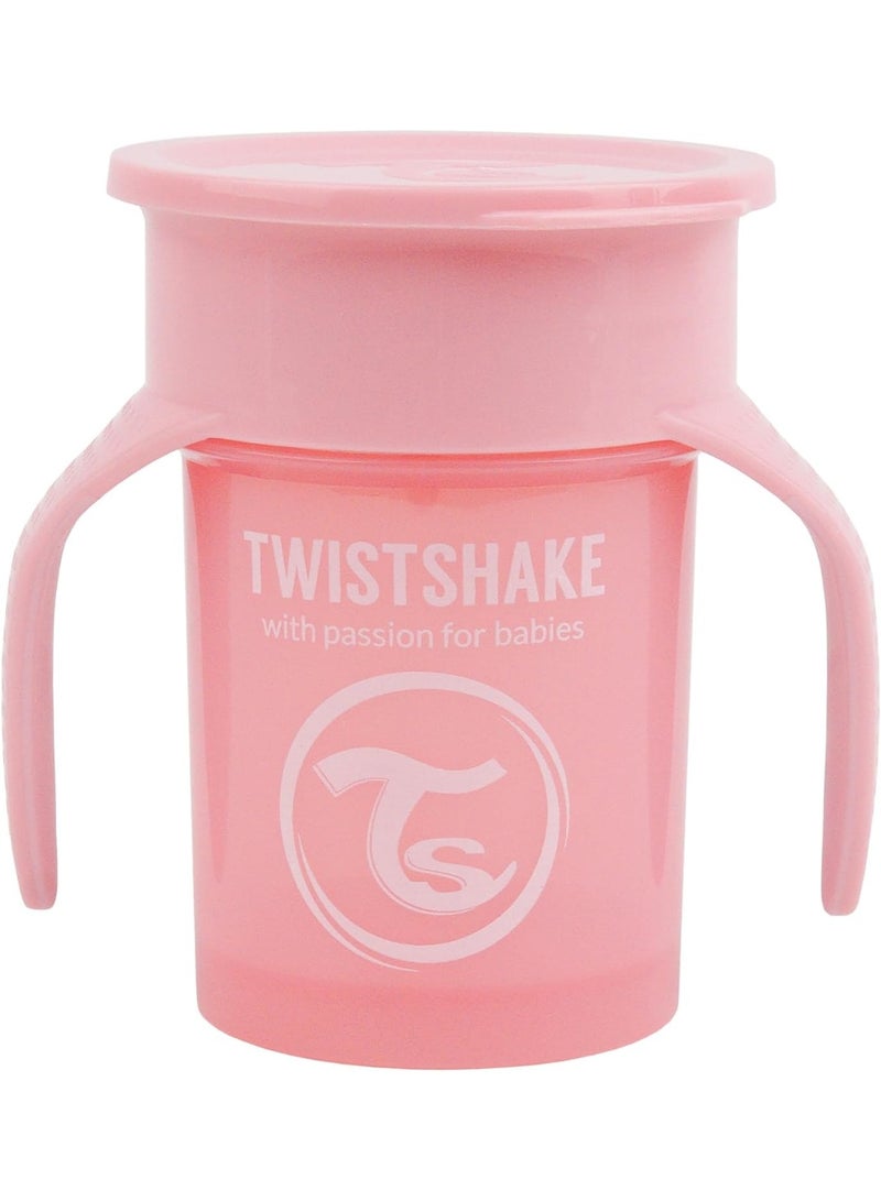 TWISTSHAKE TWISTSHAKE 360 Sippy Cups - Premium 230ml Baby Sippy Cups for Mess-Free Independent Drinking (Pastel Pink) - Image 3
