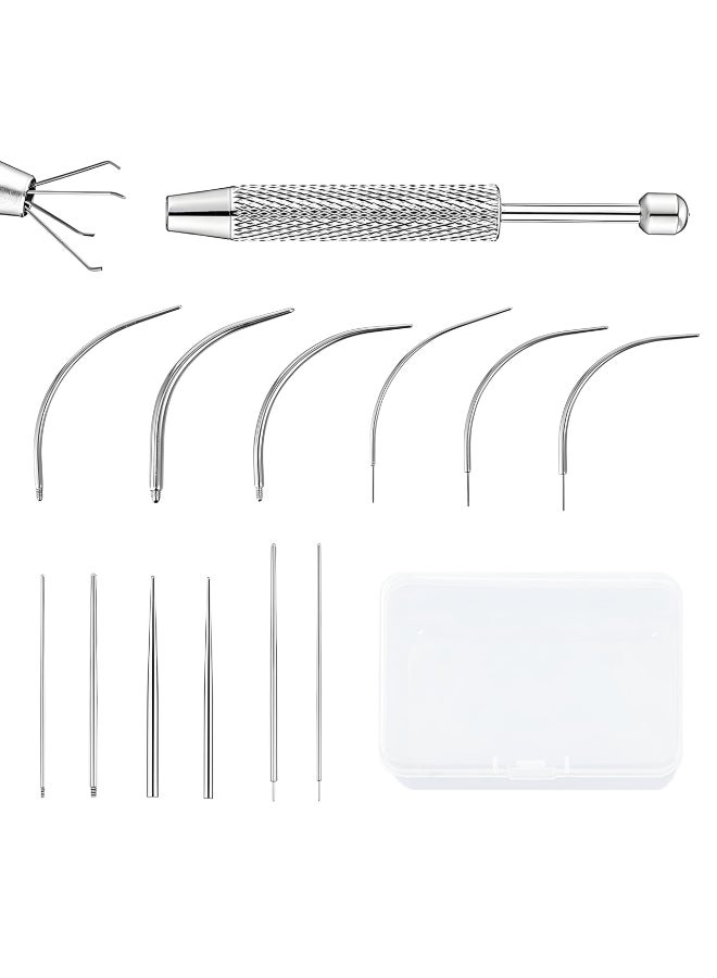 DOSAKEIKO 12 PCS Piercing Taper Tool Set Professional Stainless Steel Piercing Tools for Changing Jewelry Includes 14G16G18G20G Straight and Curved Needles Suitable for EarNoseLipEyebrowTongueNavel - Image 2