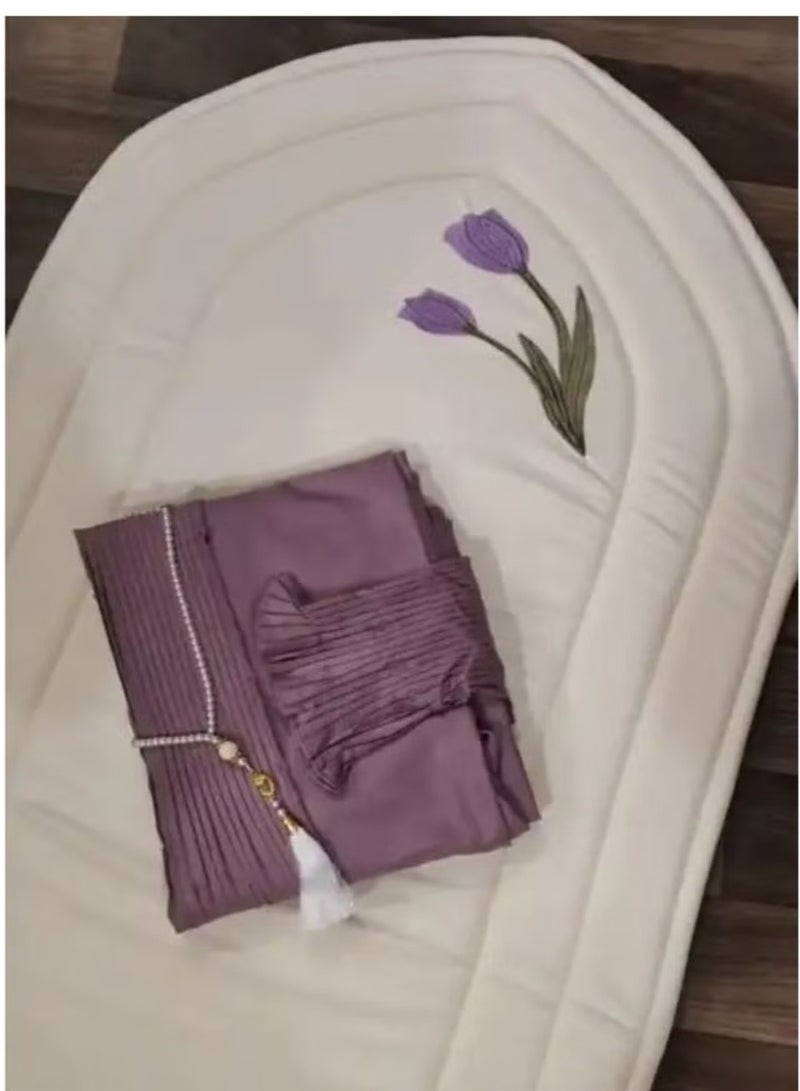 Foam Prayer Mat Embroidered With Quran Cover, Prayer Dress And Tasbih For Women Multicolor 