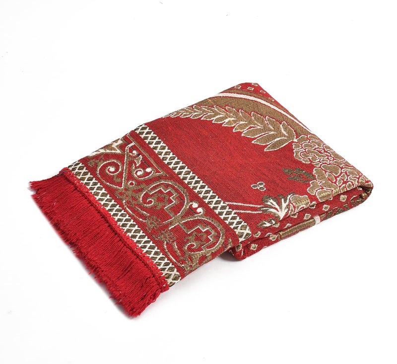 Purav Light Home Decor Cotton Carpets for Living Room 5x7 feet Multi-Use Flower Design Carpet Mats (Maroon Colour) - Image 5
