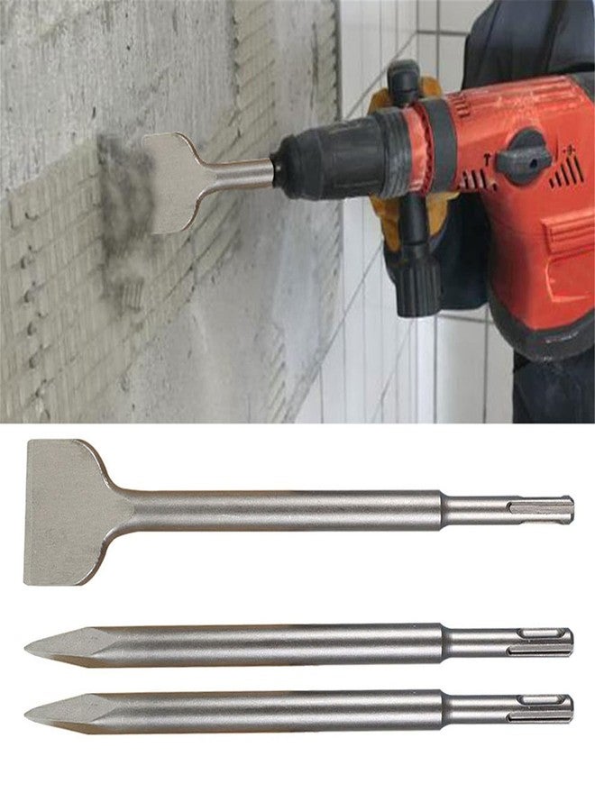 TINVHY 6-Pack SDS Plus Chisel Set, 40Cr Steel Concrete Drill Bit Set Rotary Hammer Bits Chisel Set Including Point Chisel, 20mm Flat Chisel, 40mm Flat Chisel - Image 5