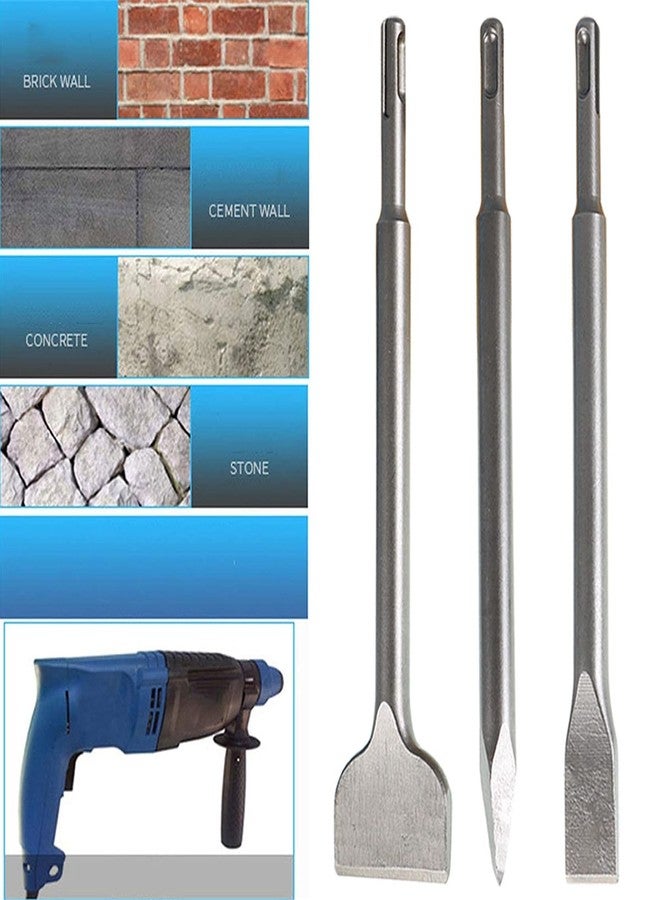 TINVHY 6-Pack SDS Plus Chisel Set, 40Cr Steel Concrete Drill Bit Set Rotary Hammer Bits Chisel Set Including Point Chisel, 20mm Flat Chisel, 40mm Flat Chisel - Image 4