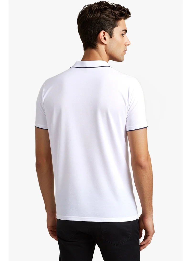 French Connection White/Marine French Connection Men's Polo Neck T-Shirt for Men | Best Price UAE