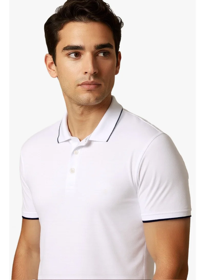 French Connection White/Marine French Connection Men's Polo Neck T-Shirt for Men | Best Price UAE