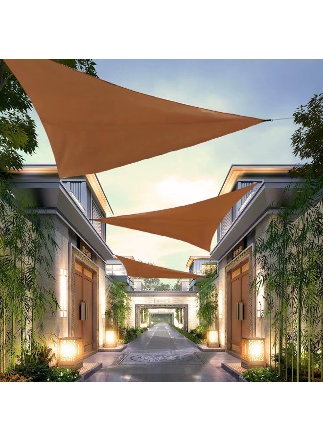 Generic 3x3x3m Outdoor Triangle Sun Shade Sail Canopy, UV Protection, Waterproof Silver-Coated, Foldable for Patio, Garden, Balcony  - Image 3
