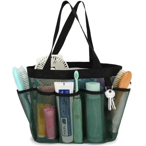 Fammart Mesh Shower Caddy Portable for College Dorm Room Essentials, 8-Pocket Large Shower Basket Tote Bag with 2 Handles for Toiletry, Bathroom, Beach, Camp, Gym - Image 1