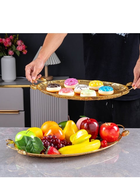 1 Pack Serving Tray Centrepiece Food Serving Appetizer Platter With Handles Large Size Dinner Coffee Table Ornament Cupcake Tray
