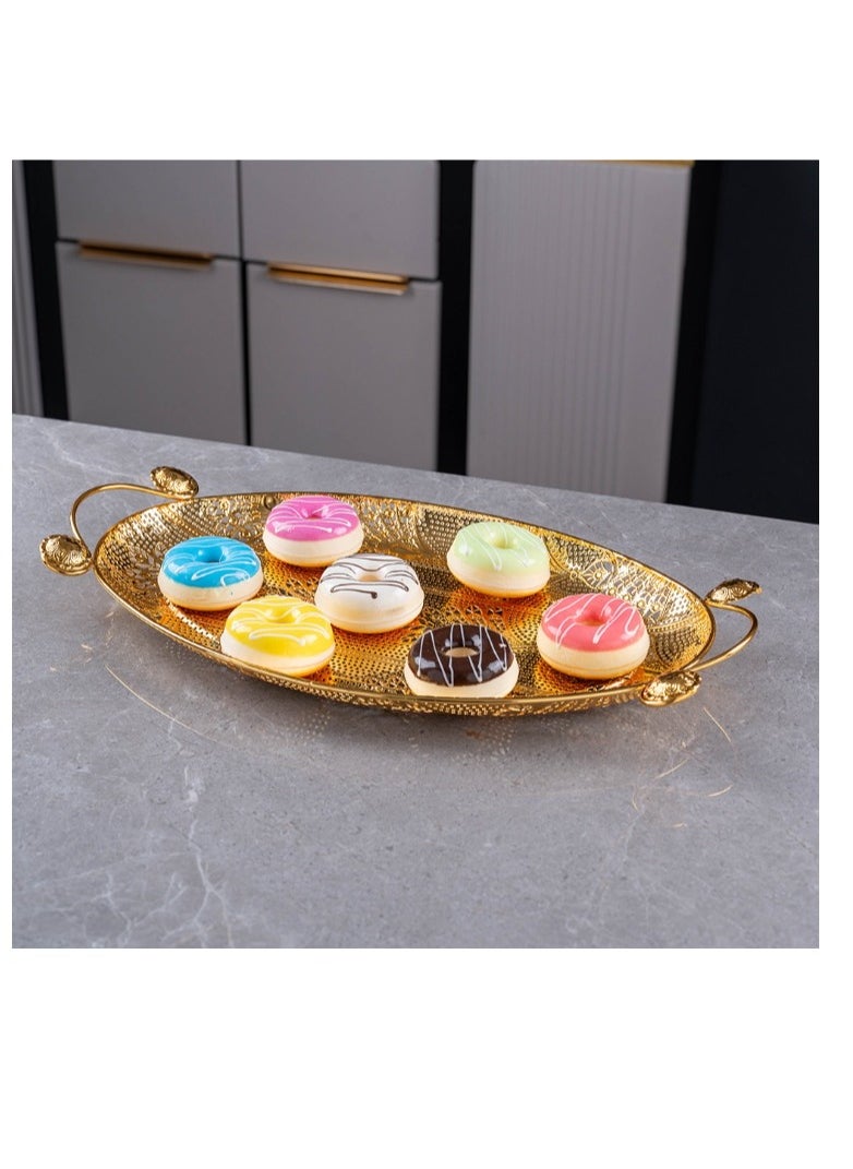 1 Pack Serving Tray Centrepiece Food Serving Appetizer Platter With Handles Large Size Dinner Coffee Table Ornament Cupcake Tray