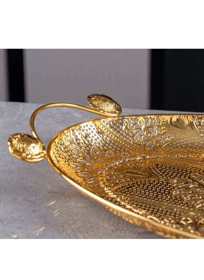 1 Pack Serving Tray Centrepiece Food Serving Appetizer Platter With Handles Large Size Dinner Coffee Table Ornament Cupcake Tray