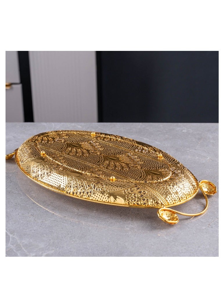 1 Pack Serving Tray Centrepiece Food Serving Appetizer Platter With Handles Large Size Dinner Coffee Table Ornament Cupcake Tray