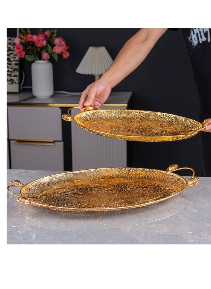 1 Pack Serving Tray Centrepiece Food Serving Appetizer Platter With Handles Large Size Dinner Coffee Table Ornament Cupcake Tray