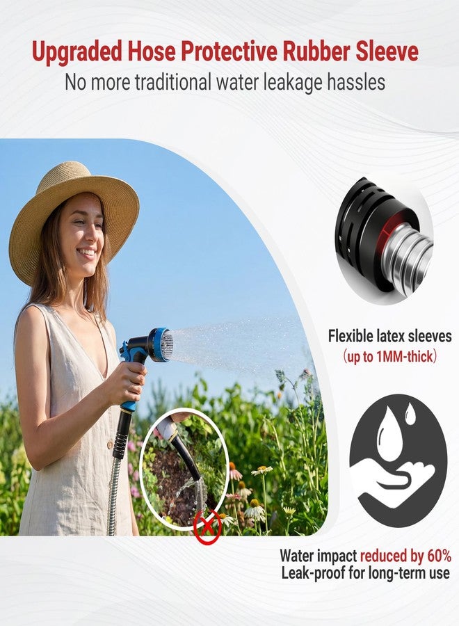 Lefree Garden Hose 100ft, Metal Garden Hose, Flexible Water Hose with 10-Function Nozzle, Stainless Steel Heavy Duty Hose, Crush Resistant, Leak Proof, No Kinks Garden Hose for Yard, Outdoors, Rv - Image 3