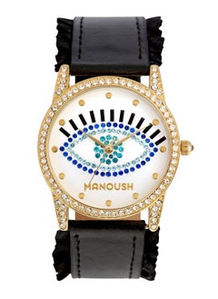 Manoush Manoush Shiny Eye Collection - Women's Analogue Classic Quartz Black PU LeatherWrist Watch - MSHSE03  - Image 1