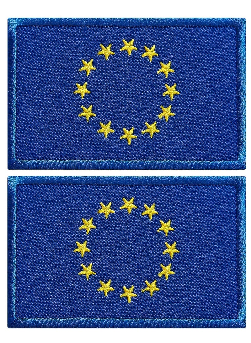 Generic Pack of 2pcs Embroidered Flag Patches - Perfect for Jackets - Backpackers - Travelers - Uniforms - Jeans and Hats - Tactical Embroidered Patches  - Image 1