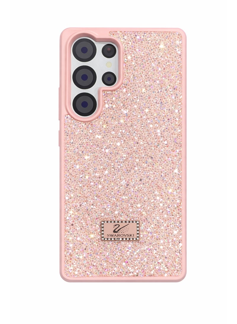 VR CREATIVE Luxury Glitter Diamond Phone Case for Samsung Galaxy S25 Ultra Sparkling Rhinestone Bling Protective Cover - Pink - Image 1