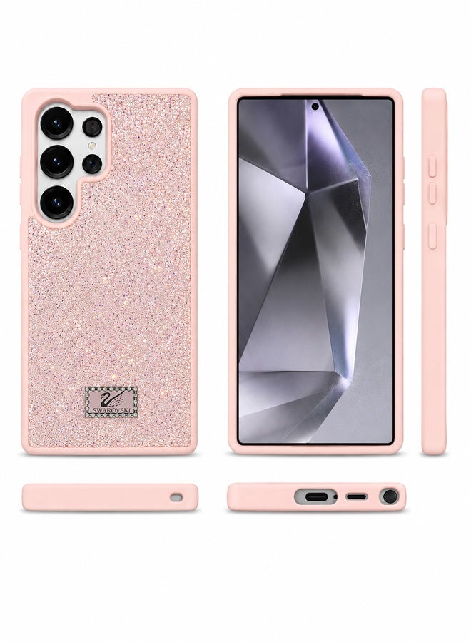 VR CREATIVE Luxury Sparkling Crystal Rhinestone Protective Phone Case Cover for Samsung Galaxy S25 Ultra – Pink - Image 3