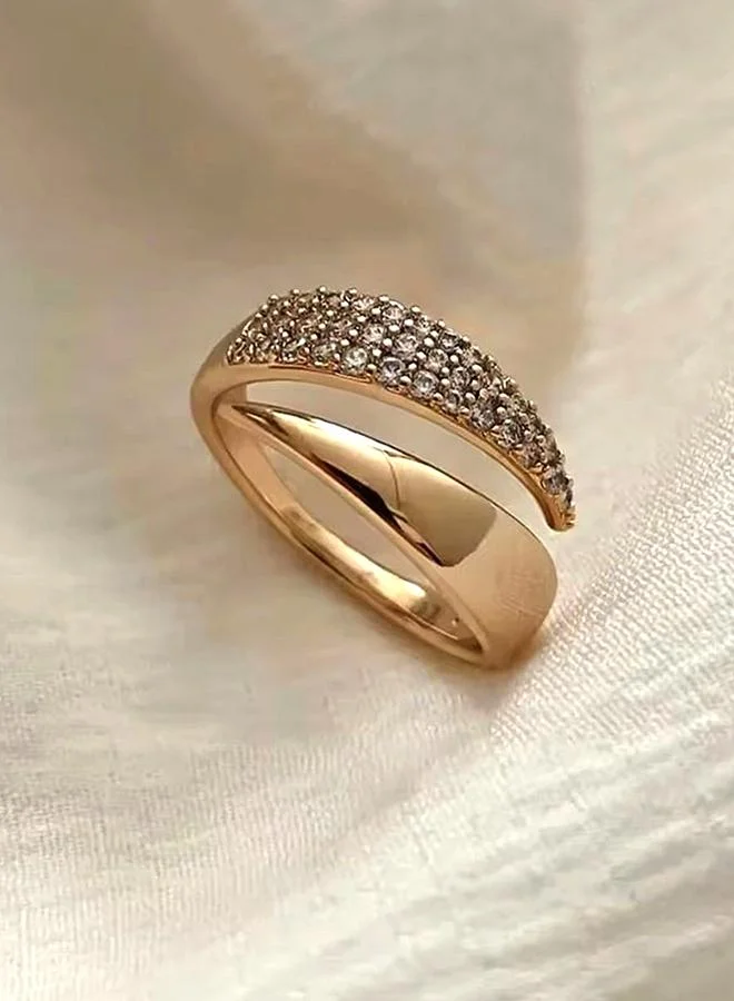 Take Two Gold-Plated CZ Open Ring