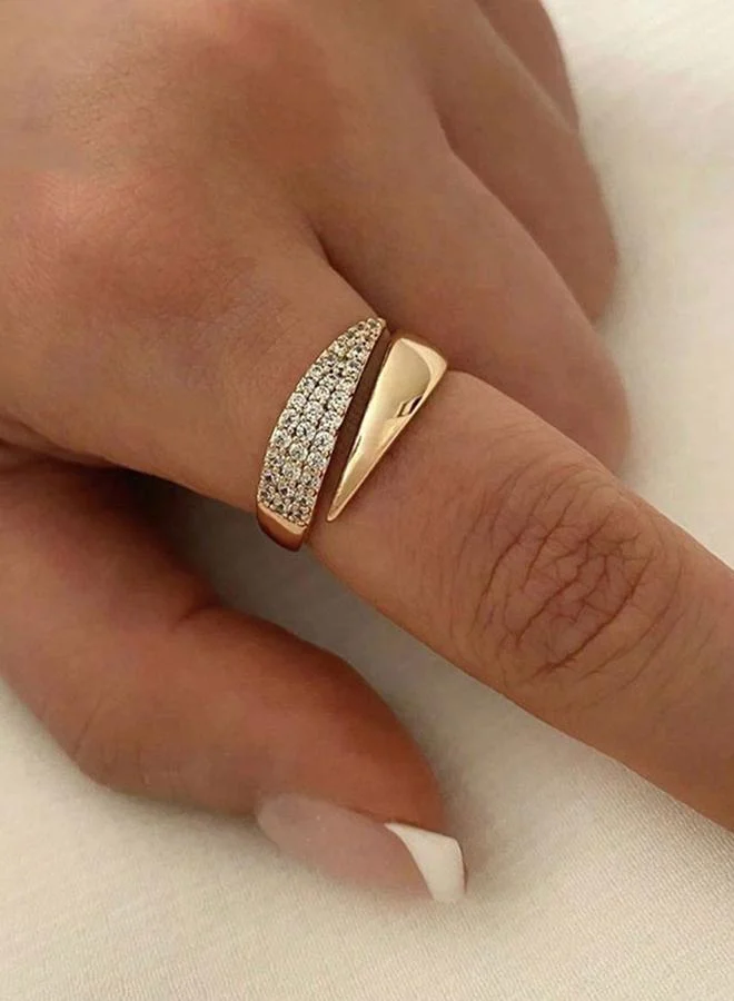 Take Two Gold-Plated CZ Open Ring