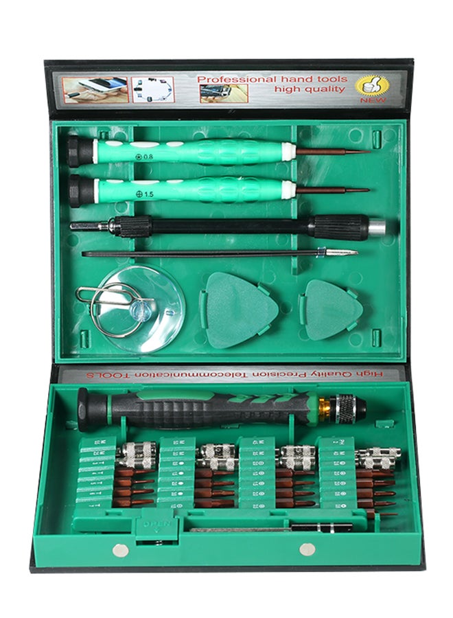 38-in-1 Multi-Functional Precision Telecommunication Repair Tool Kits For Cellphone Laptop Multicolour 0.412kg 