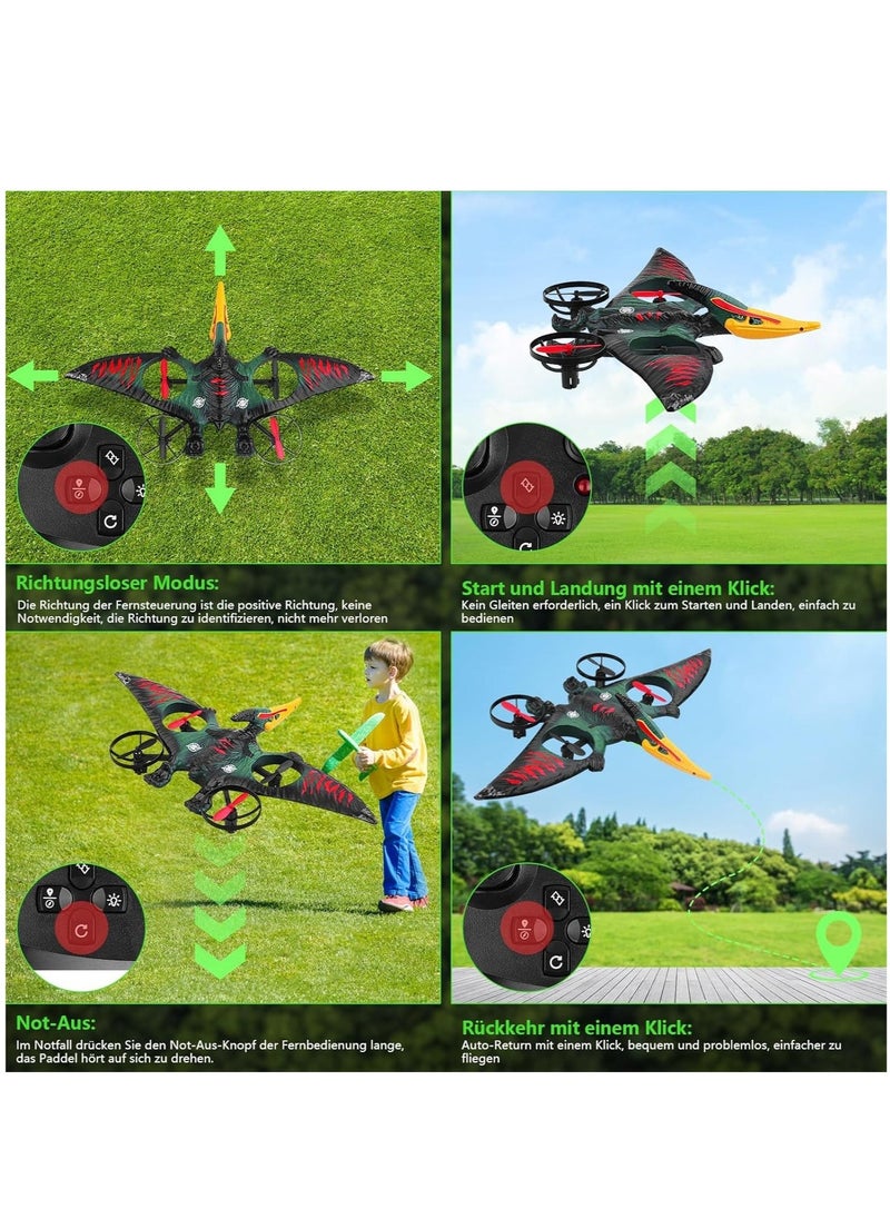 JAJEEK RC Aeroplane 2.4GHz Remote Controlled Aeroplane L0713 – Quadcopter Floating Fighter Aircraft RC Plane RTF for Beginners, Children & Adults – USB Charging, Green - Image 2