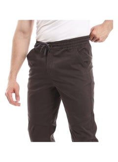 Andora Elastic Waist With Drawstring Pants_Dark Grey  - Image 3