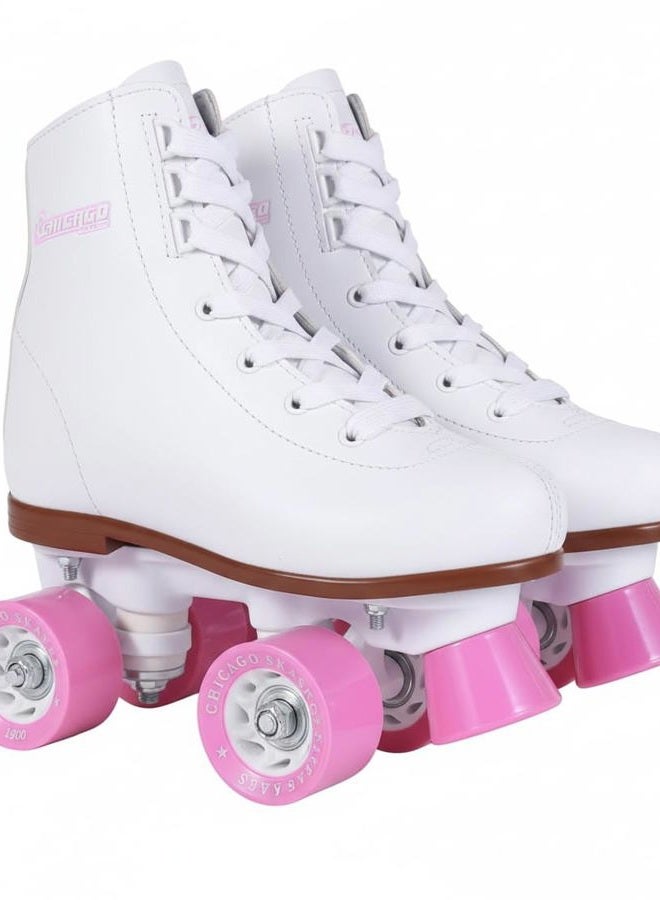 Chicago Skates Chicago Girls Rink Roller Skate - White Youth Quad Skates - Size J12 - Image 1