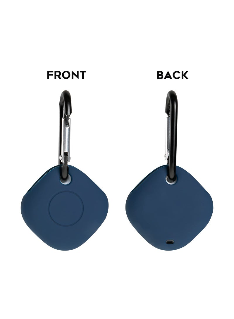 SOLARAE 2 Pcs Silicone Case Compatible for Samsung Galaxy SmartTag with Keychain, Anti-Scratch Lightweight Soft Protective Sleeve Skin Cover for Galaxy SmartTag, Navy and Black - Image 2