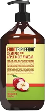Eight Triple Eight شامبو العناية بالشعر من خل التفاح إيت تريبل إيت 1 لتر أصفر - Image 1