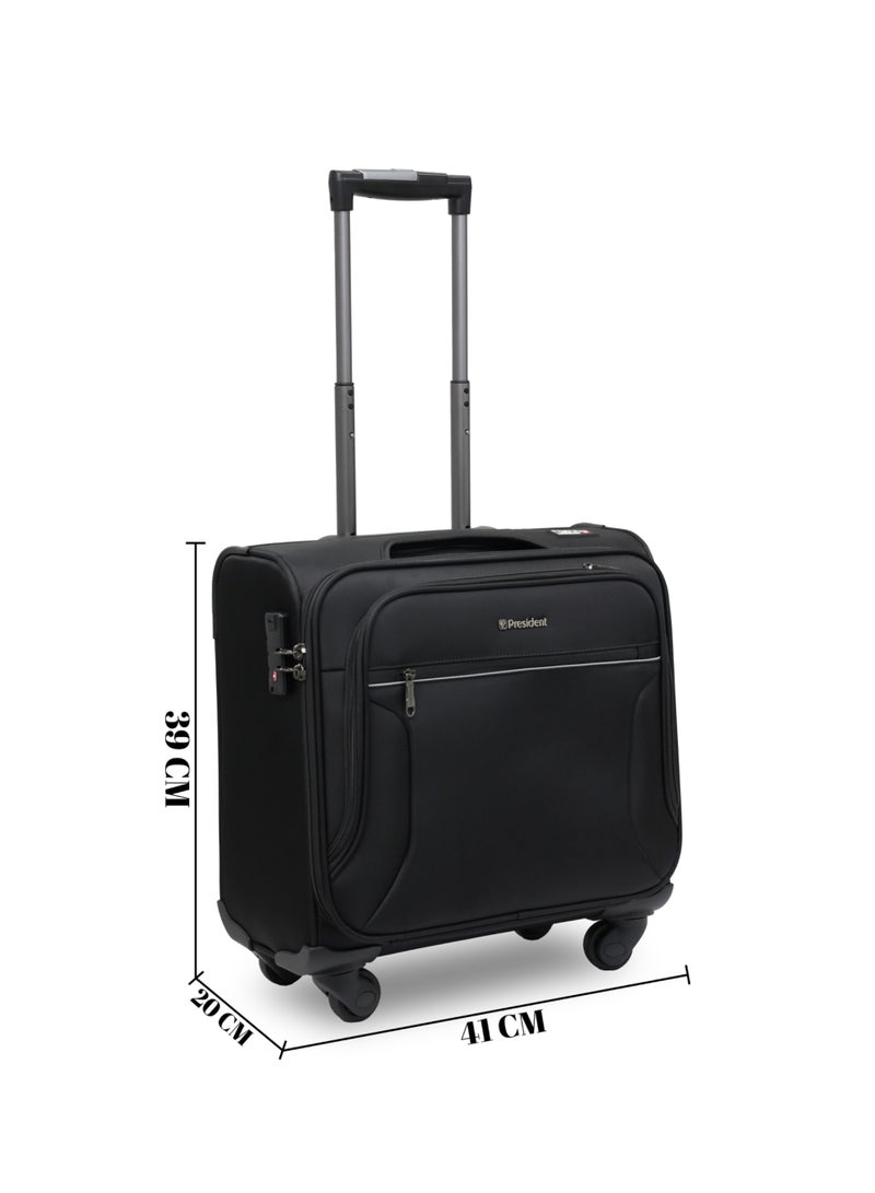 PRESIDENT Premium 17-inch Professional Pilot Case - Multi-Compartment Rolling Travel Bag ( Model 9950 ) BLACK - Image 3