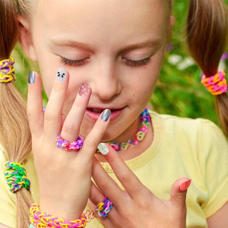120Pcs Kids Girls Fake Nails Full Cover Short False Fingernails Nail Art Decor - Image 4