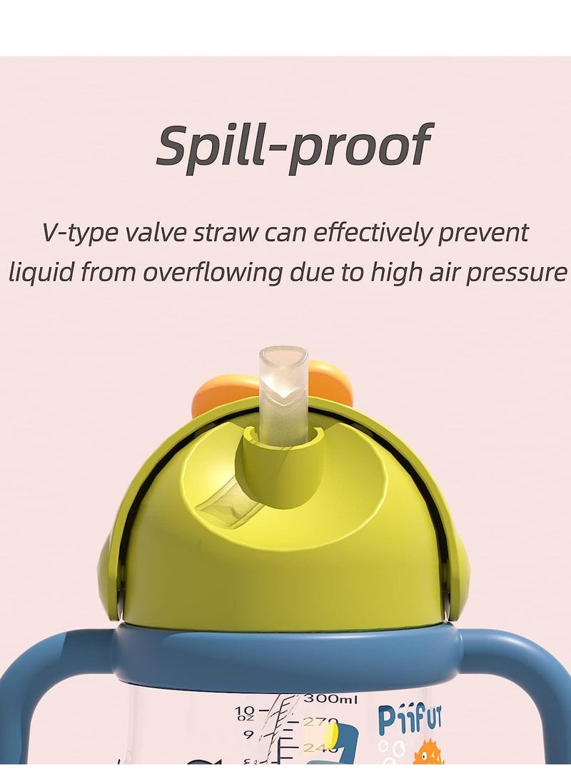 KASTWAVE Weighted Straw Sippy Cup with Strap, Spill Proof Sippy Cups, Trainer Cup for Toddlers, Water Bottle for Baby 6 Months with 2 Type of Spout, 10oz/300ml - Image 4