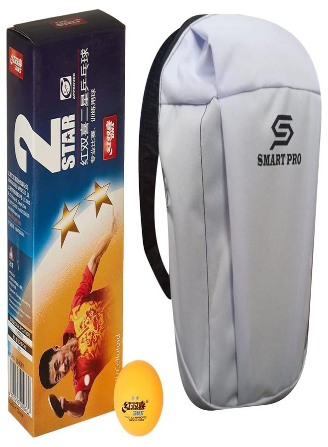 دي إتش أس كرة تنس الطاولة DHS 40 مم، نجمتان، برتقالية (علبة من 10 قطع) 40 قطعة مع غطاء Smart PRO TT الخاص من Speed Ocean - Image 2