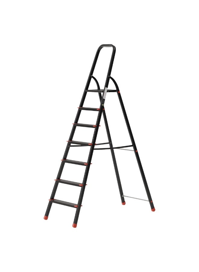 Egardenkart Aluminium Step Ladder for Home - 7 Steps, Black | Anti-Slip Foldable Ladder for Home, Kitchen, Garden, Office | Lightweight, Portable Folding Ladder with Grip (Black) - Image 2