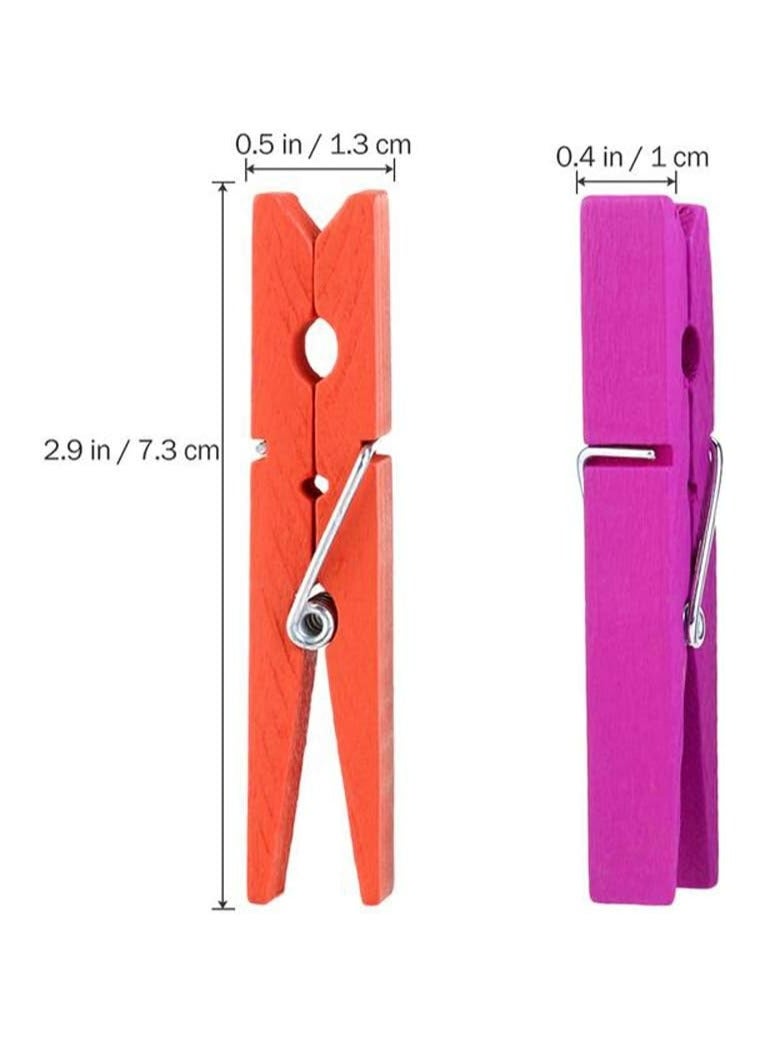 Oasisgalore 50 PCS 2.9" Colored Wooden Clothespins - 10 Colors for Picture, Photo, Decorative Clips (Colorful) - Image 2