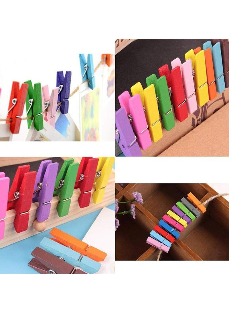 Oasisgalore 50 PCS 2.9" Colored Wooden Clothespins - 10 Colors for Picture, Photo, Decorative Clips (Colorful) - Image 5