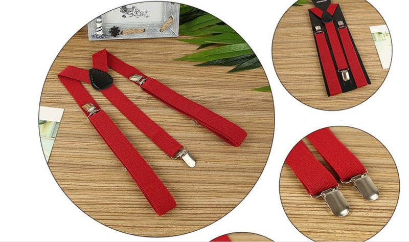 Sinen Baby Suspenders and Bow Tie Set Adjustable Kids Suspender Bowtie Sets for Boys and Girls-Red - Image 2