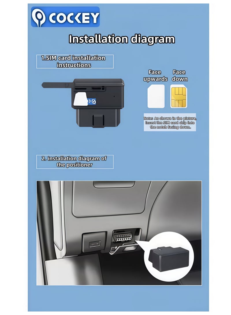 COCKEY Intelligent GPS tracker is plug-and-play and requires no installation. It features an on-board OBD interface for anti-loss and anti-theft purposes, real-time positioning, anti-theft alarm, portable design, and global use - Image 3