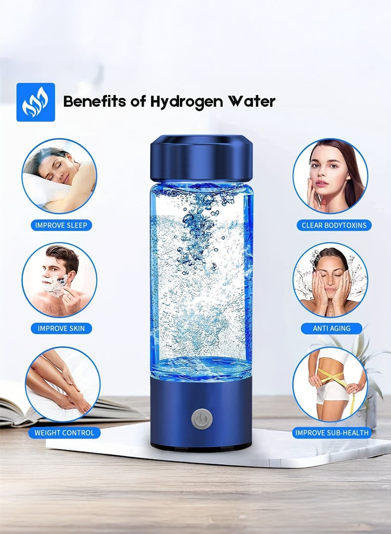 Yanara Portable Hydrogen Water Bottle 16oz (420ml) – High-Purity Antioxidant-Rich Hydrogen Infusion in 3 Minutes, Built-in Ionizer for Gym, Office & Travel (2025 Blue Upgrade)  - Image 4