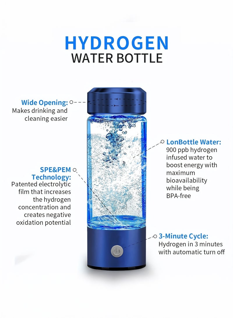 Yanara Portable Hydrogen Water Bottle 16oz (420ml) – High-Purity Antioxidant-Rich Hydrogen Infusion in 3 Minutes, Built-in Ionizer for Gym, Office & Travel (2025 Blue Upgrade)  - Image 5