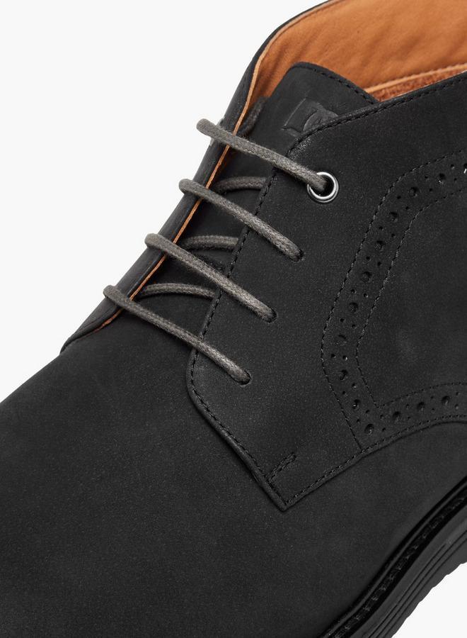 DUCHINI Men's Solid Lace-Up Boots with Pull Tabs - Image 4