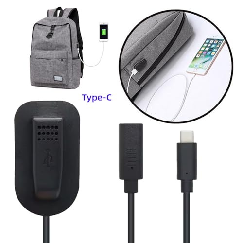xiwai Practical 65W USB-C Backpack Charging Cable USB2.0 Type-C Male to Female Extension Cord for Backpack Crossbody Convenient Outdoor Travel Camping External 0.6M - Image 4