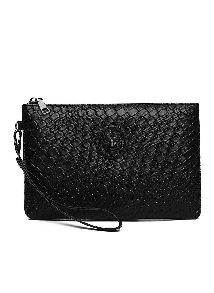 Men's Tiger Head Texture Clutch bag Stylish tote for both business and leisure  - Image 1